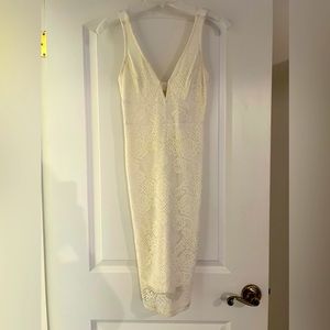 White Lace Fitted Dress